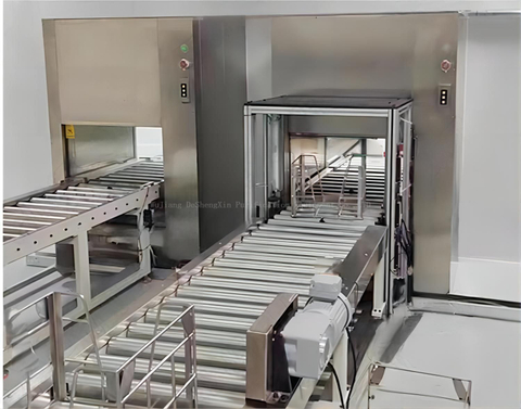  Luftdusche-Durchgangsbox mit automatischer Rollenbahn
