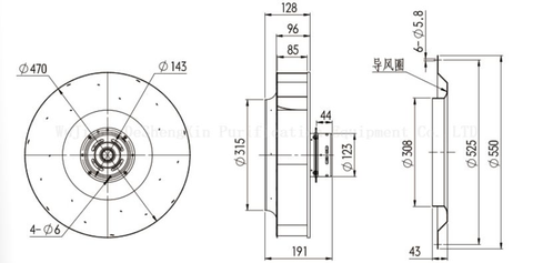 EC470(DSX-EC470H85N8P1B-1) EC ሴንትሪፉጋል ደጋፊ